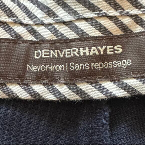 NWT Denver Hayes navy blue pleated front no iron dress pants size 36 x 32 b14 - Picture 2 of 6
